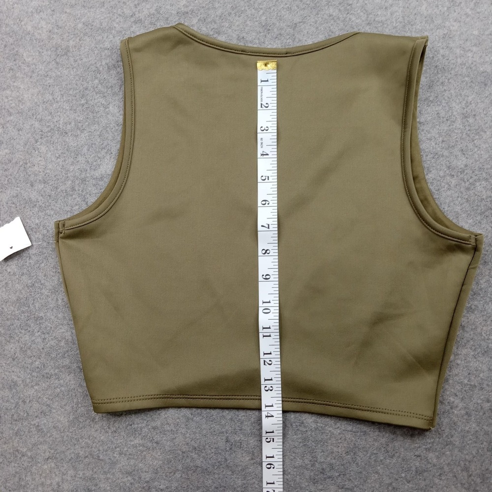 Bluheaven Shirt Womens Large Olive Green Lemonpop Crop Tank Top Made USA - Picture 6 of 7